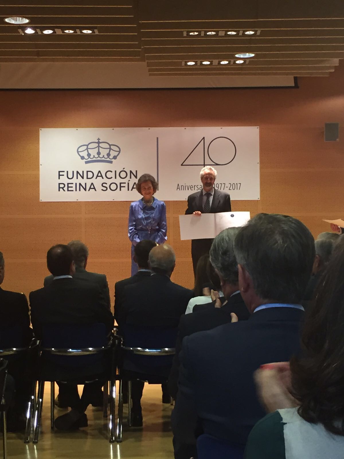 D. Pedro Ugarte recibe reconocimiento a FESPAU en el 40º aniversario Fundación Reina Sofia